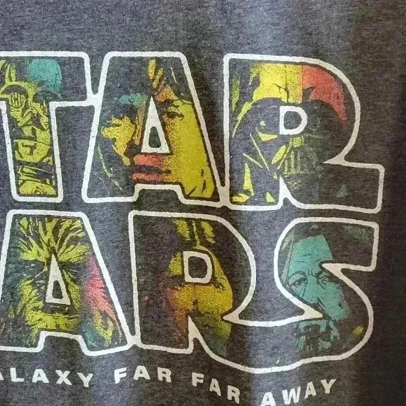 Star Wars Mens XL In A Galaxy Far Away Character Fill Shirt Grey Short Sleeve - Picture 8 of 9
